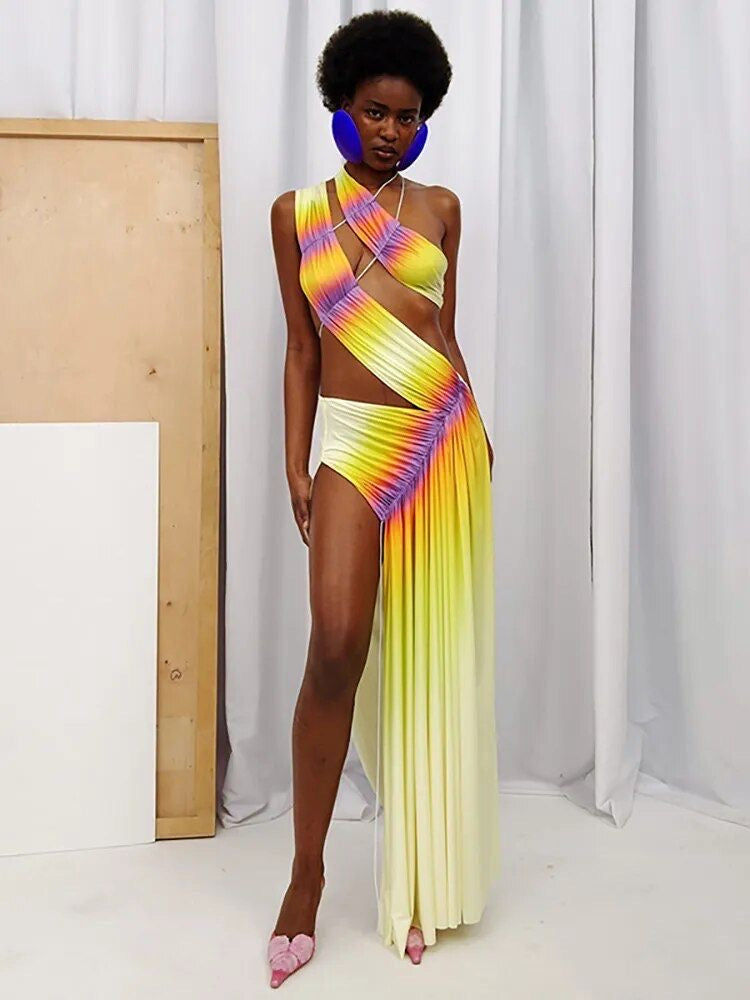 Robe très colorée longue